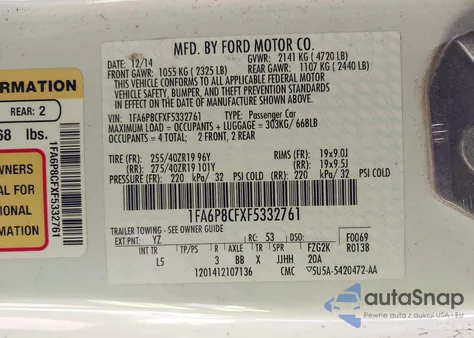 2015 Ford Mustang Gt Premium z USA, uszkodzony, nr VIN 1FA6P8CFXF5332761